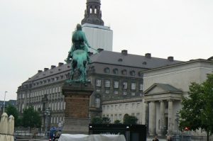 Parliament building and King Christian IX equestrian statue.
