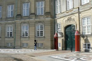 Royal guard in front of Amalienborg Palace.