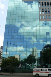 Harare: downtown business district - reflections