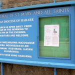 Harare: downtown business district - Anglican Cathedral sign