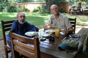 Lunch with the late Keith Goddard (left), director of GALZ.