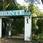 Entrance to Bronte Hotel in residential neighborhood of Harare