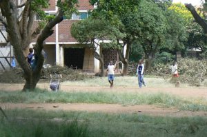 Local kids playing cricket. Despite the government's defiance and dislike