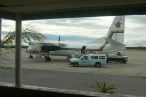 Only one plane is usually present at the airport.