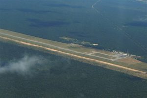 Harare airport from the air looks forlorn and isolated.