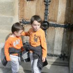 Tourist kids at Castle Neuschwanstein in Bavaria