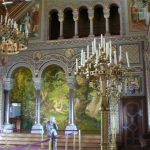 Opulent interior ballroom in Castle Neuschwanstein in Bavaria