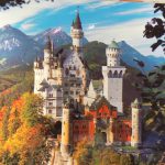 Colorized view of Castle Neuschwanstein in autumn