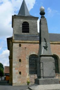 Argonne-Meuse Region: Chatel Chehery Church and War Memorial