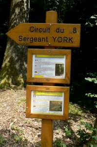 Argonne-Meuse Region: Chatel Chehery Forest--Sergeant York Trail Marker