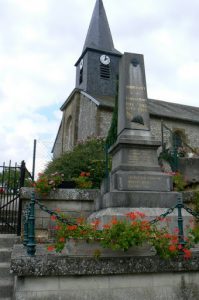 Argonne-Meuse Region: Somerance Village church and war memorial