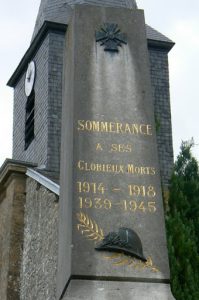 Argonne-Meuse Region: Somerance Village memorial to World War 1, the