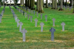 Meuse-Argonne Region: German cemetery near Romagne-sous-Montfaucon. Many graves are from
