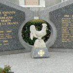 Romagne-sous-Montfaucon modern war memorial. The rooster is a symbol of