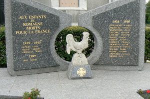 Romagne-sous-Montfaucon modern war memorial. The rooster is a symbol of