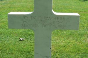 Meuse-Argonne American Cemetery: Inscribed grave marker with the same Division