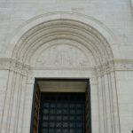 Meuse-Argonne American Cemetery: entrance to the chapel. Over the door:
