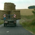 Harvesting the winter hay, modern style, along the St Juvin-St