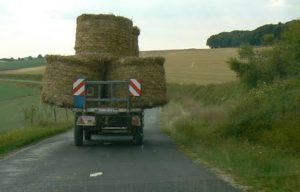 Harvesting the winter hay, modern style, along the St Juvin-St