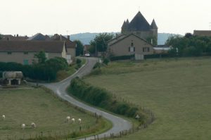 Closer view on the road into St Juvin coming from