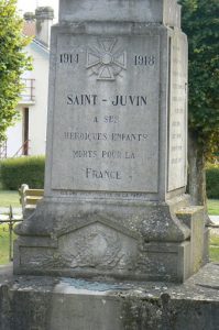 St Juvin memorial pedestal:  "To the Heroic Sons who Died