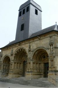 Church of St Maurille with its post-war roof