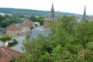 Over view of Grandpre with church of St Medard, 13-17th