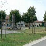 Argonne-Meuse Region: Village of Marcq central park with war monument