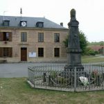 Argonne-Meuse Region: Village of Marcq central park with war monument