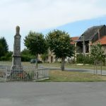 Argonne-Meuse Region: Village of Marcq central park with war monument