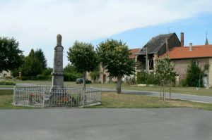 Argonne-Meuse Region: Village of Marcq central park with war monument
