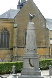 World War 1 memorial beside the Church of St Medard,