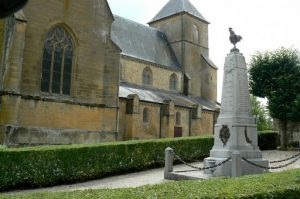 World War 1 memorial beside the Church of St Medard,