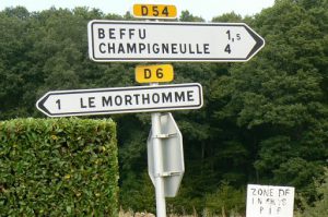 Argonne-Meuse Region: Signpost for area villages