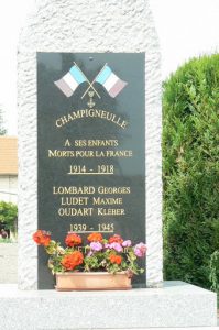 Argonne-Meuse Region: Champigneulle village memorial to World War 1