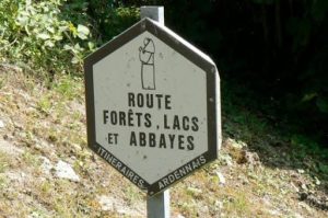 Signs like this appear along the roads of the Ardennes