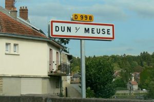 Entering Dun-sur-Meuse--on theRiver Meuse.