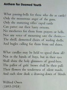 A poem by British poet Wilfred Owen before he was