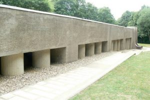 The memorial structure of the Bayonets covers the length of