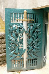 Entry gate to the Memorial Trench of the Bayonets