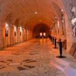 Interior of the ossuary feels reverential and hallowed with mosaic