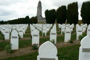 French National Cemetery near Verdun showing graves of killed French