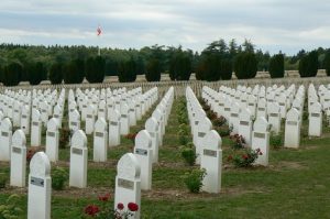 French National Cemetery near Verdun showing graves of killed French