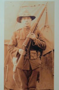 Fleury-devant-Douaumont Museum: unidentified American 'Doughboy' in uniform