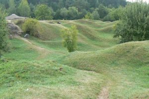 Pamart casement and battlefield terrain left as it was after