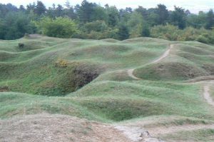 Battlefield terrain left as it was after the war. Much