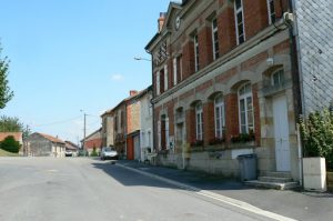 Looking east along the main street of St Juvin. The