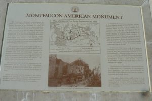 Argonne-Meuse Region: information plaque at American Monument in Montfaucon d'Argonne