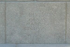 Argonne-Meuse Region: names of battle places and American Divisions at