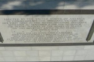 Argonne-Meuse Region: another view of the inscription in front of